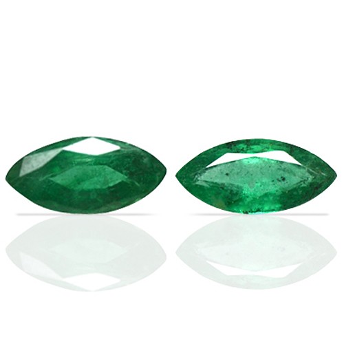1.60 Cts Natural Green Emerald Unheated Gems Marquise Cut Pair Zambia 2 Pcs
