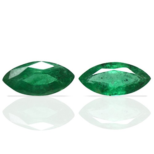 1.60 Cts Natural Green Emerald Unheated Gems Marquise Cut Pair Zambia 2 Pcs