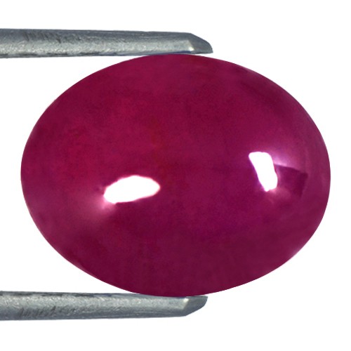 Excellent 3.05 cts Natural Top Color Oval Cabochon Ruby Unheated Madagascar Gems