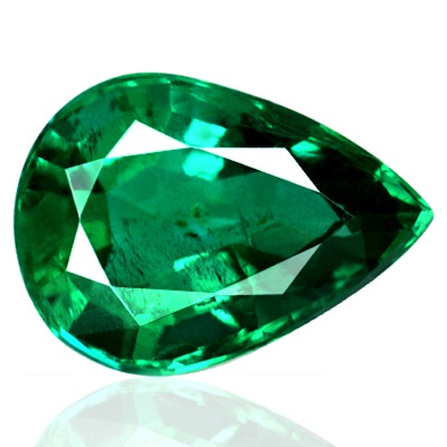 4.18 cts Natural Green Emerald Loose Gemstone Pear Cut Unheated Zambia
