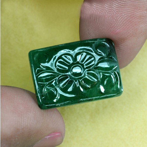20.1 Cts Natural Green Emerald King Size Hand Made Carving Zambia Unheated