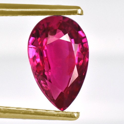 1.02 Cts Natural Top Pink Red Ruby Gemstone Pear Certified Winza Tanzania 8x5 mm