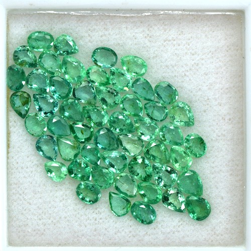 12.66 Cts Natural Top Green Emerald Rare Pear Oval Mix Cut Lot Zambia Untreated