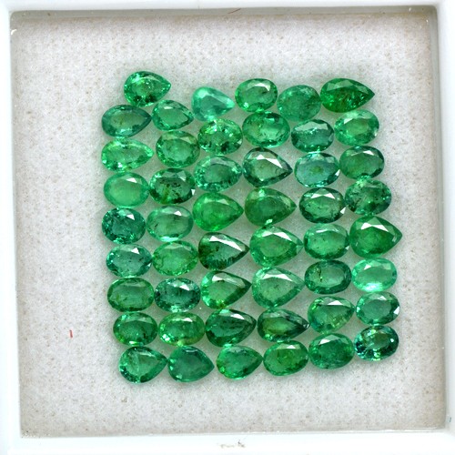 10.98 Cts Natural Top Green Emerald Rare Pear Oval Mix Cut Lot Zambia Untreated