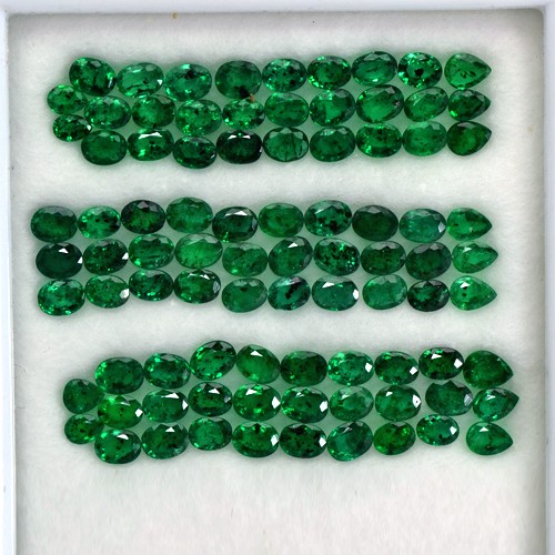15.13 Cts Natural Top Green Emerald Oval Pear Mix Cut Lot Untreated Zambia 4x3mm