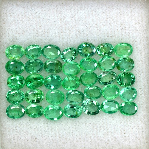 11.08 Cts Natural Top Green Emerald Oval Cut Untreated Zambia Lot Loose 5x4 mm
