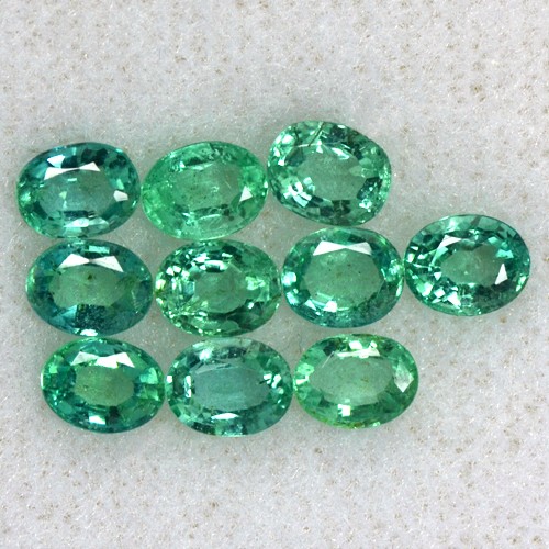 3.56 Cts Natural Top Green Emerald Loose Gems Oval Cut Lot Zambia UNtreated 5x4mm