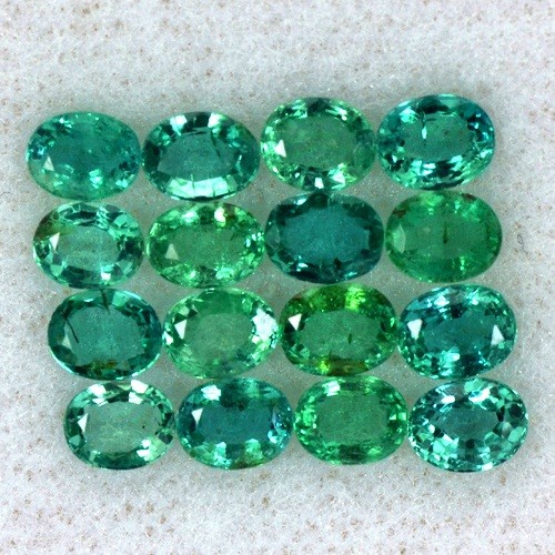 3.95 Cts Natural Top Green Emerald Loose Gem Oval Cut Lot Zambia Untreated 16Pcs