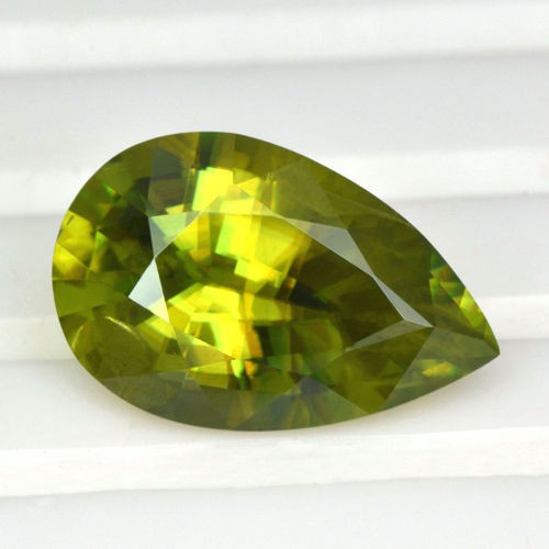 4.23 Cts Natural Top Sphene Rare Unheated Madagascar Pear Cut Flawless Gemstone