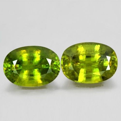 13.64 Cts Natural Top Sphene Loose Gemstone Unheated Madagascar Oval Cut Pair