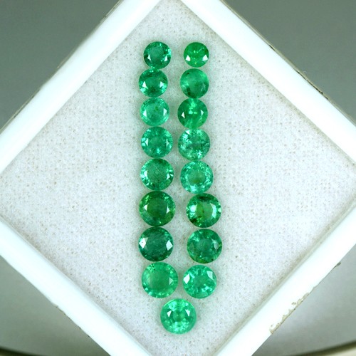 7.49 Cts Natural Top Green Emerald Round Cut Lot Loose Gemstone Untreated Zambia