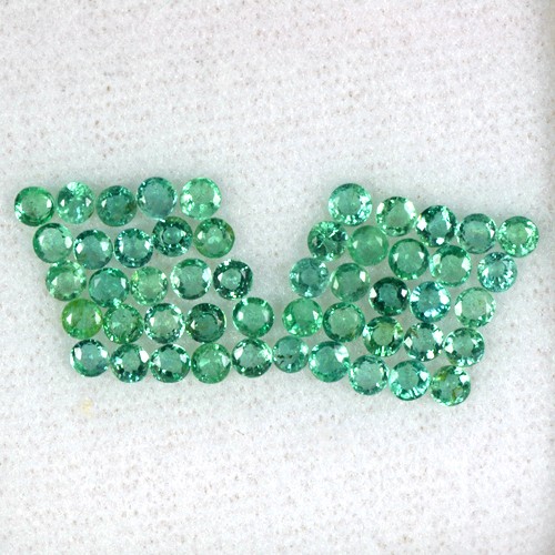 4.24 Cts Natural Top Green Emerald Gemstone Round Cut Lot Zambia Untreated 3 mm