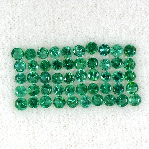 3.25 Cts Natural Top Green Emerald Diamond Cut Round Lot Zambia Untreated 2.5 mm