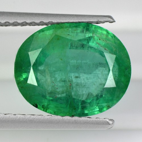4.21 Cts Natural Top Green Emerald Oval Cut Gemstone Untreated Zambia 11x9 mm