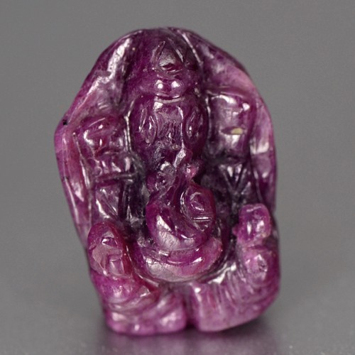17.01 Cts Natural Top Red Ruby Loose Gemstone Hand Made Ganesh Carving Africa