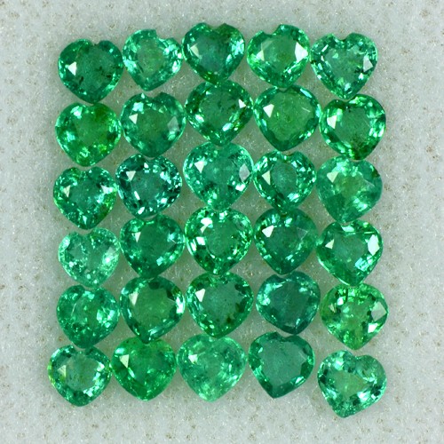 2.86 Cts Natural Top Green Emerald Loose Gems Heart Cut Lot Untreated Zambia