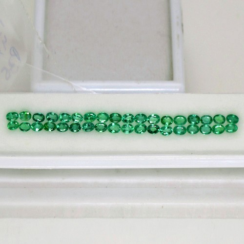 5.54 Cts Natural Green Emerald Loose Gemstone Oval Cut Lot Zambia 4 x 3 mm 36 Pcs