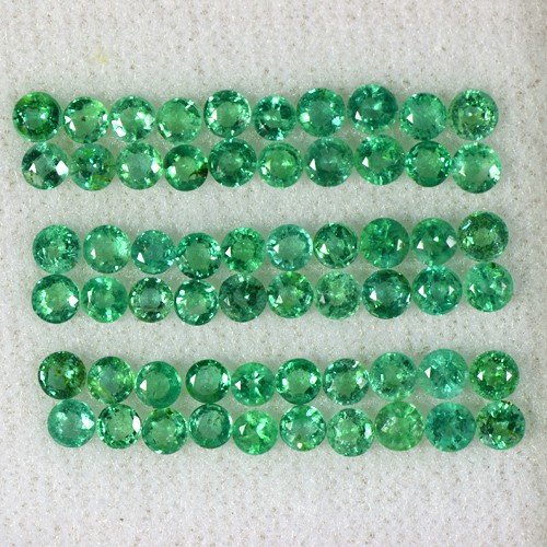 5.83 Cts Natural Green Emerald Loose Gemstone Round Cut Lot Untreated Zambia 3 mm 60 Pcs