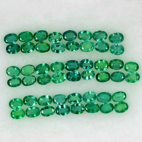 5.56 Cts Natural Green Emerald Loose Gemstone Oval Cut Lot Untreated Zambia Mined 50 Pcs