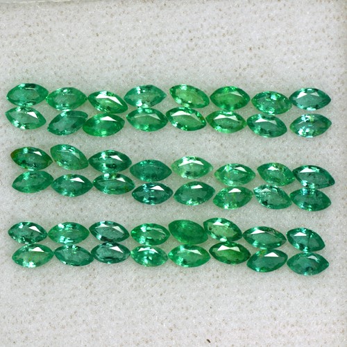 6.12 cts Natural Green Emerald Untreated Gems Lot 48 pcs Marquise Cut Zambia