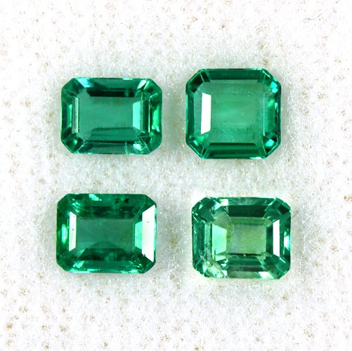 1.79 Cts Natural Top Lustrous Green Emerald Octagon Cut Mix Lot Untreated Zambia