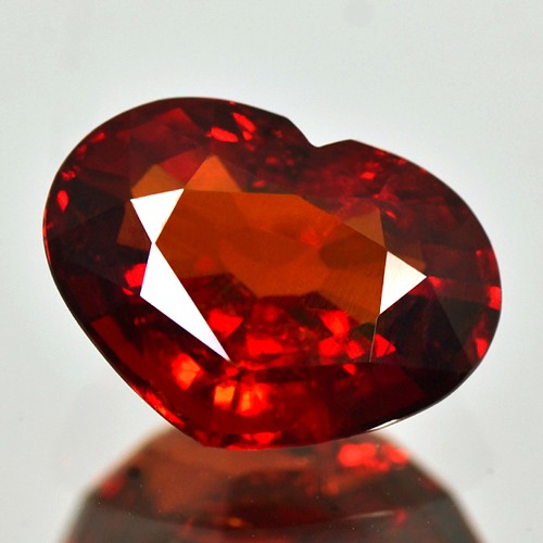 11.30 Cts Natural Top Huge Red Orange Mandarin Spessartite Garnet Heart Namibia