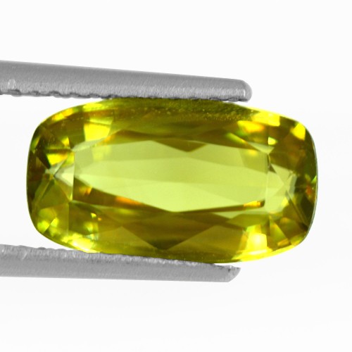 3.42 Cts Natural Top Yellow Green Color Sphene Gemstone Cushion Cut Pakistan
