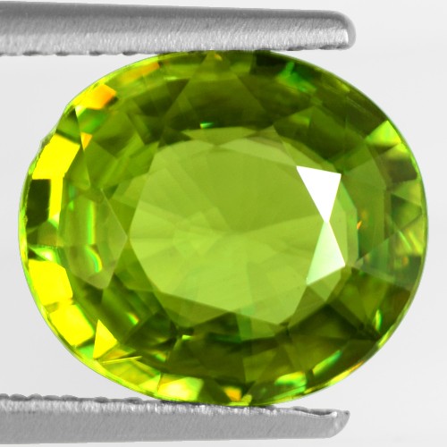 2.80 Cts Natural Top Lime Green Color Sphene Oval Cut Pakistan Loose Gemstone