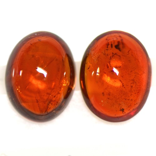 3.79 Cts Natural Fanta Orange Mandarin Spessartite Garnet Oval Cab Pair Namibia