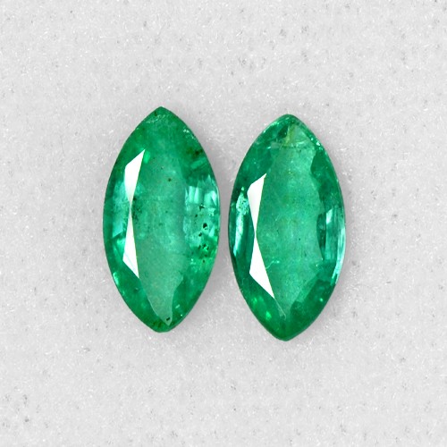 1.51 Cts Natural Top Green Emerald Marquise Cut Pair Zambia Untreated Loose Gem