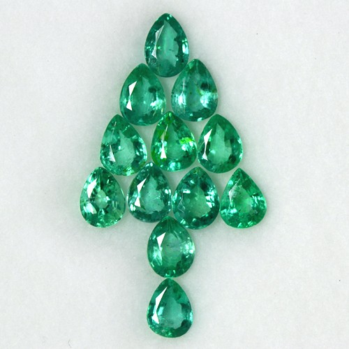 3.59 Cts Natural Top Green Emerald Loose Gemstone Pear Cut Lot Untreated Zambia