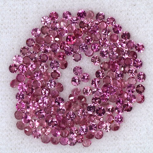 6.78 Cts Natural Raspberry Pink Tourmaline Gems Lot Diamond Cut Round Brazil 2mm