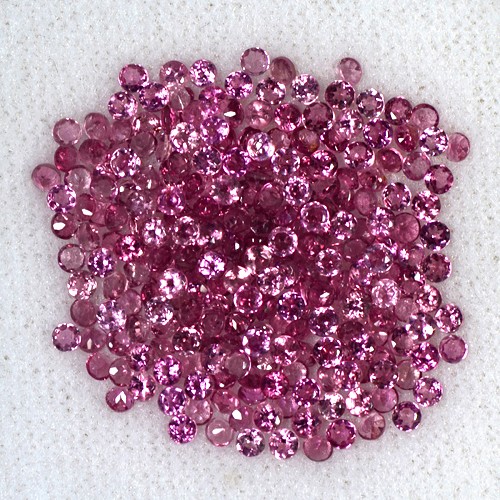 9.45 Cts Natural Raspberry Pink Tourmaline Gems Lot Diamond Cut Round Brazil 2mm