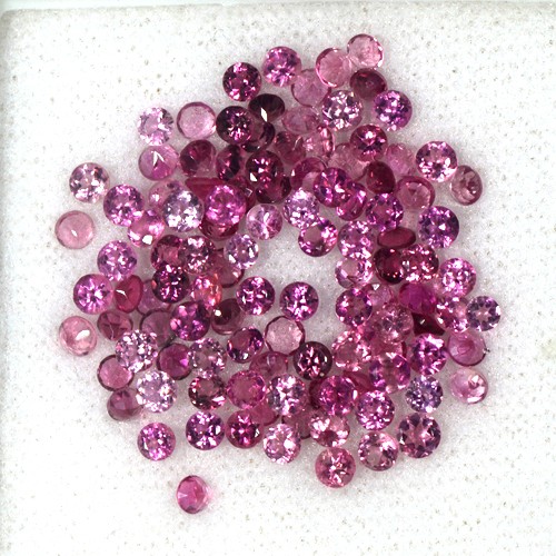 8.20 Cts Natural Top Pink Tourmaline Gems Diamond Cut Round Lot Brazil 2.5 mm
