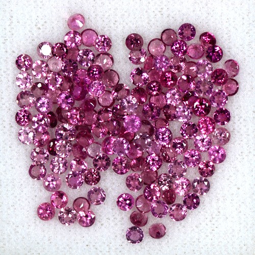 9.56 Cts Flawless 100% Natural Pink Tourmaline Diamond Cut Round Lot Brazil 2.5mm
