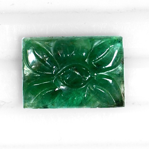 7.03 Cts Natural Top Green Emerald Loose Gemstone Baguette Carving Untreated Zambia