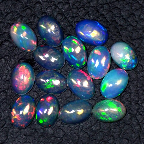 4.03 Cts Natural Rainbow Flash Fire Ethiopian Welo Opal Gems Lot Oval Cab 6x4 mm