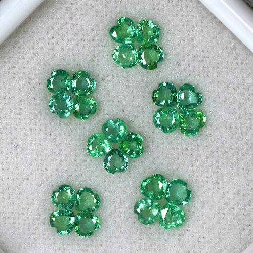 2.82 Cts Natural Green Emerald Gems Heart Cut Lot Untreated Zambia 3.5 mm