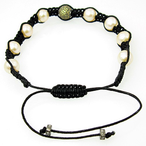 Top Sapphire Pearl Diamond Beads Bracelet 92.5 Silver Christmas New Year Sale
