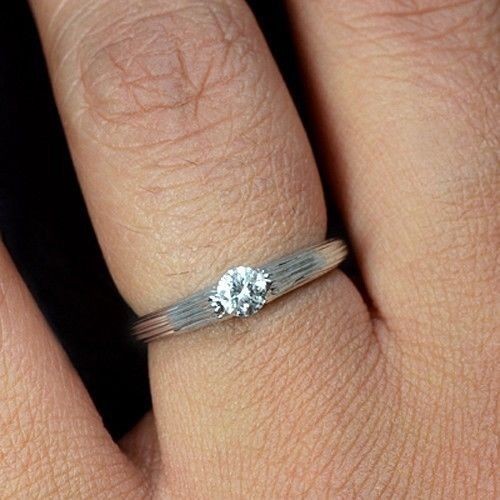18k Pure White Gold Natural Top 0.26 cts Diamond Designer Engagement Ring