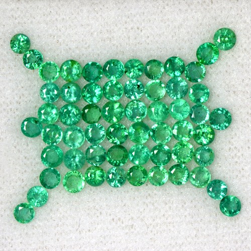 5.52 Cts Natural Green Emerald Loose Gems Round Cut Lot Untreated Zambia 3 mm