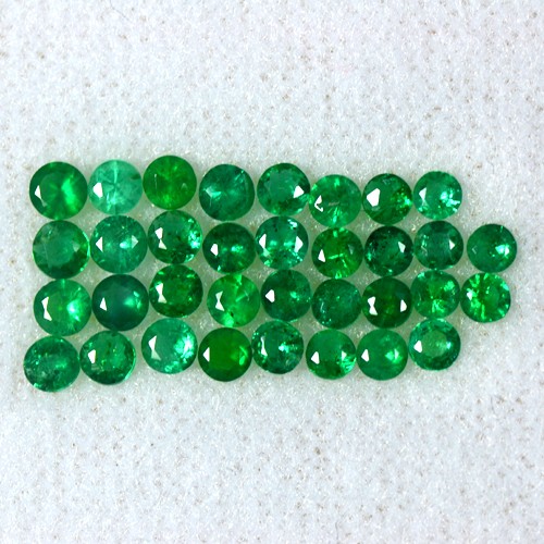 1.84 Cts Natural Top Lustrous Green Emerald Diamond Cut Round Lot Zambia