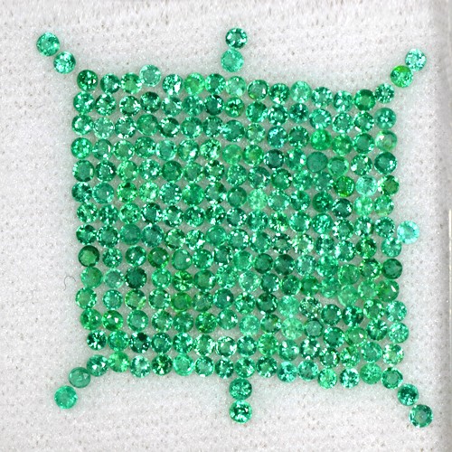5.89 cts Natural Top Green Emerald Loose Gems Untreated Round Cut Lot Zambia 2mm