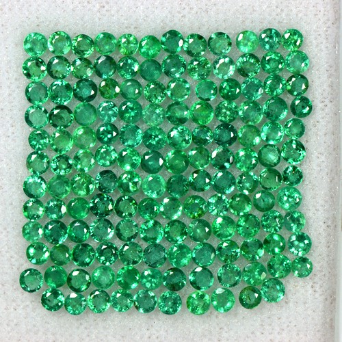 10.03 cts Natural Green Emerald Loose Gems Untreated Round Cut Lot Zambia 2.5 mm