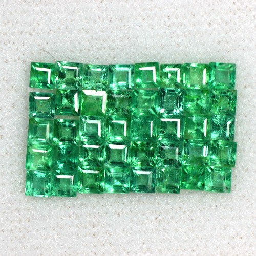 4.73 cts Natural Green Emerald Gems Untreated Square Cut Lot Use in Jewellery