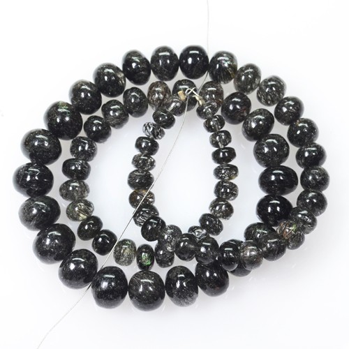 202.36 cts Natural Top Rutile Quartz Plain Rondelle Loose Beads 1-L Strand 16.5"