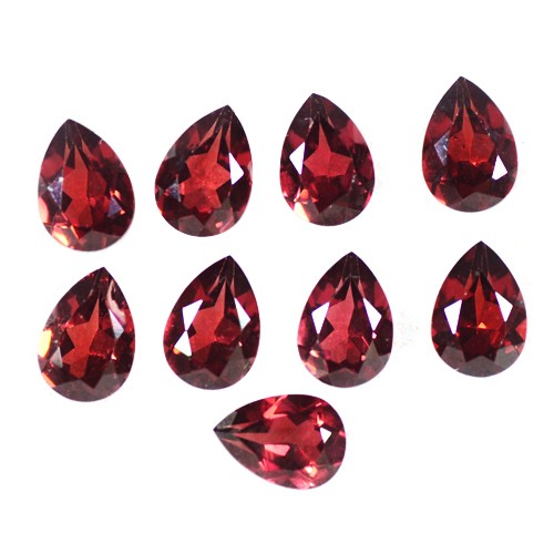 7.64 cts Natural Top Pyrope Red Garnet Loose Gems Pear Cut Lot Mozambique 7x5 mm