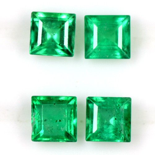 0.83 cts Superior Natural Mined Green Emerald Square Cut Lot Untreated Zambia