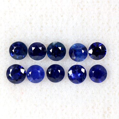 1.94 Cts Natural Extraordinary Luster Blue Sapphire Round Cut Lot Gems 3.3-3.7mm