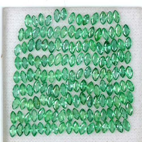 10.36 Cts Natural Flawless Lustrous Rich Green Marquise Cut Lot Zambia 4x2 mm